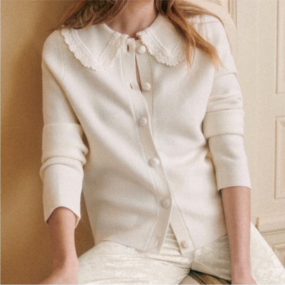 Sezane Bettany Cardigan in Ecru